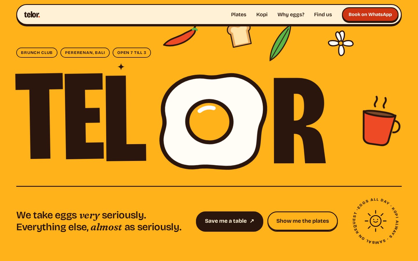 Tangkapan layar website Telor Brunch Club