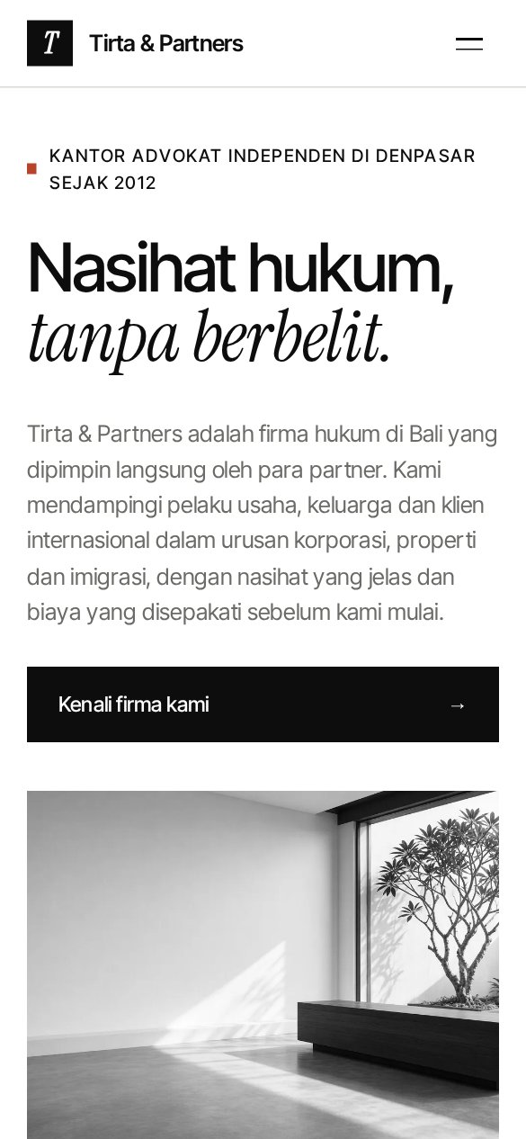 Tirta & Partners versi Bahasa Indonesia di ponsel