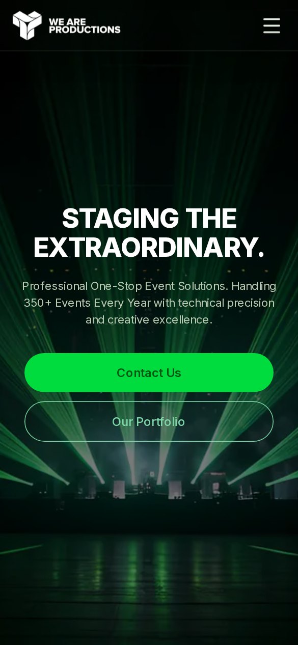 We Are Productions Bali website on mobile